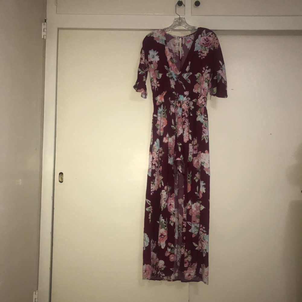 Romper dress knit top long in back slit with romper brand new 100% rayon